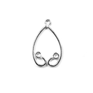 Silver Overlay Teardrop Loop Earwire Connector Wholesale handcrafted in India with polished silver overlay finish