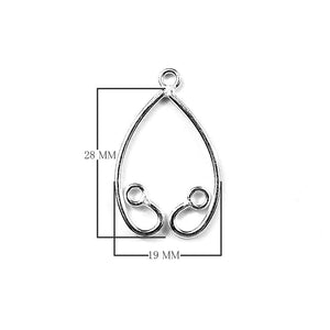 Silver Overlay Teardrop Loop Earwire Connector Wholesale handcrafted in India with polished silver overlay finish