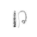 Silver Overlay Swirl Pattern Earwire Wholesale handcrafted in India with polished silver overlay finish