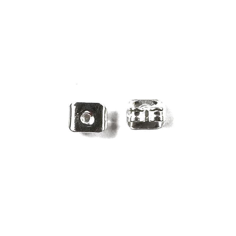 Silver Overlay Square Earring Back Wholesale handcrafted in India with polished silver overlay finish