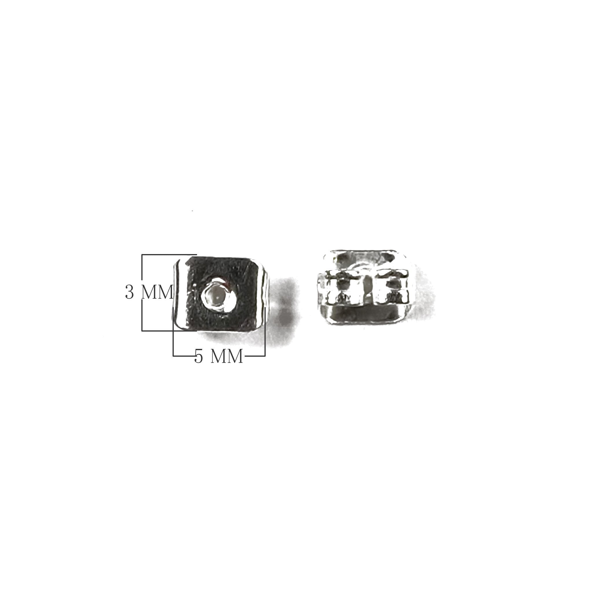 Silver Overlay Square Earring Back Wholesale handcrafted in India with polished silver overlay finish