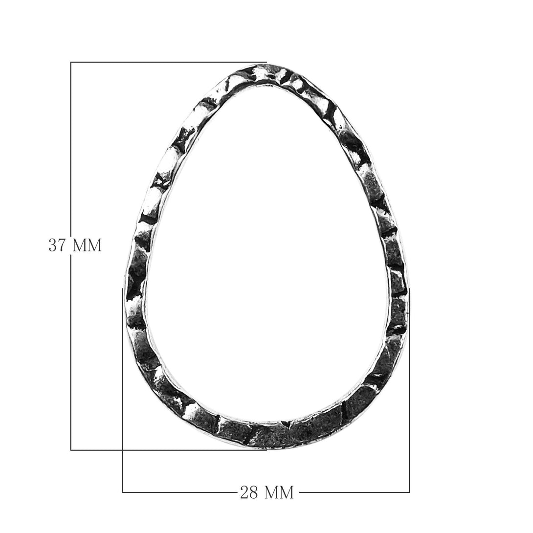 FSF-211-37X28MM Silver Overlay Chandelier Earring Finding Pear Shape Beads Bali Designs Inc 