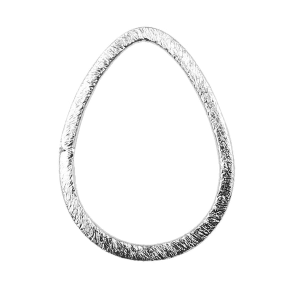 Silver Overlay Textured Teardrop Connector Wholesale handcrafted in India with polished silver overlay finish