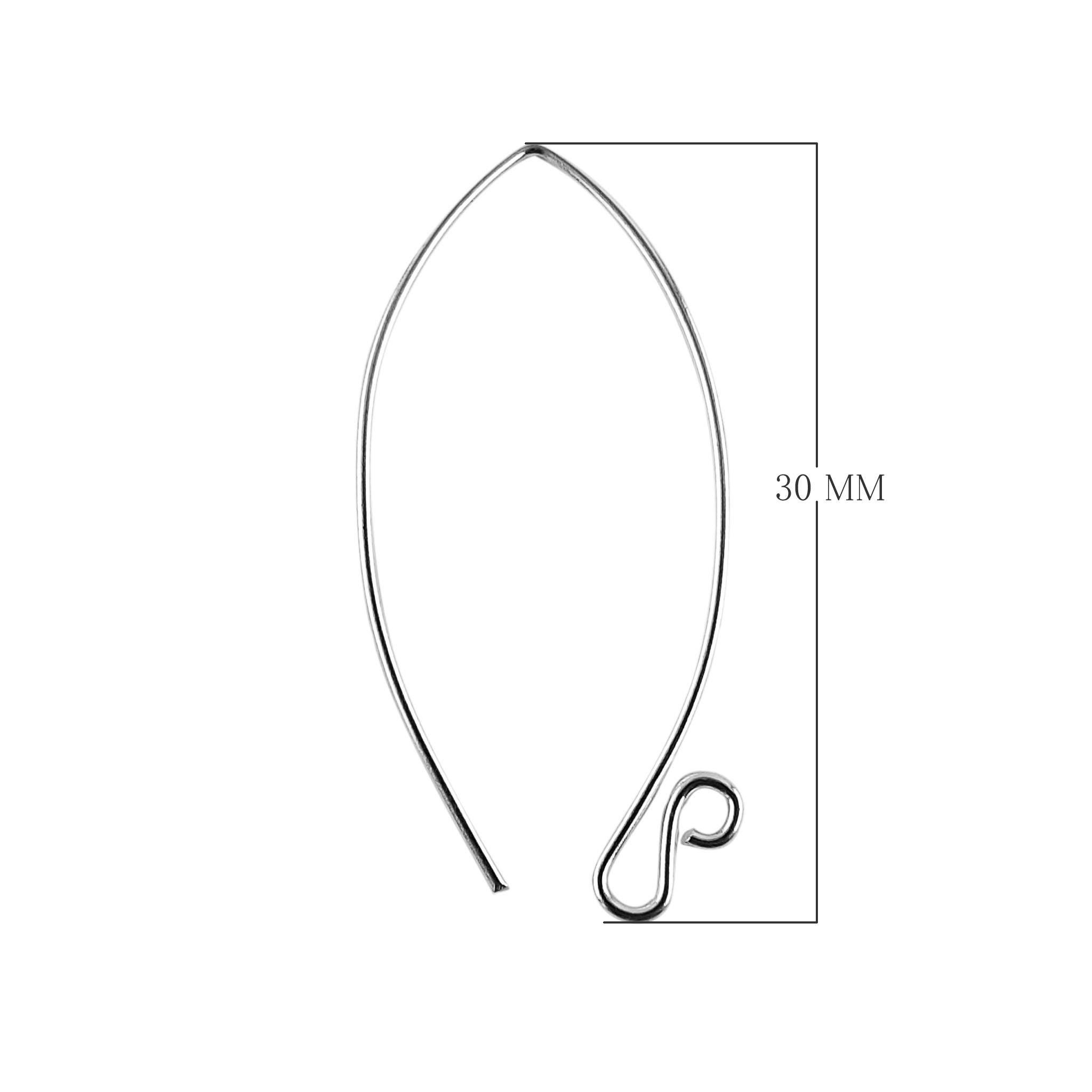 FSF-222 Silver Overlay 20 Gauge Marquise Shape Elegant Clean Wire Simply The Best Stylish Earwire Beads Bali Designs Inc 