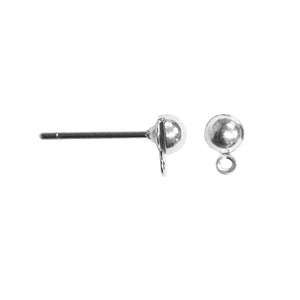 Silver Overlay Ball Stud Earwire Wholesale handcrafted in India with polished silver overlay finish