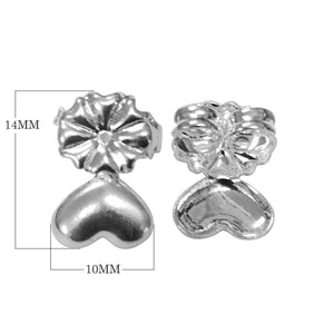 Silver Overlay Heart Design Earring Back Wholesale handcrafted in India with polished silver overlay finish