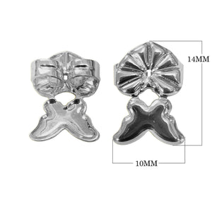 Silver Overlay Butterfly Design Earring Back Wholesale handcrafted in India with polished silver overlay finish