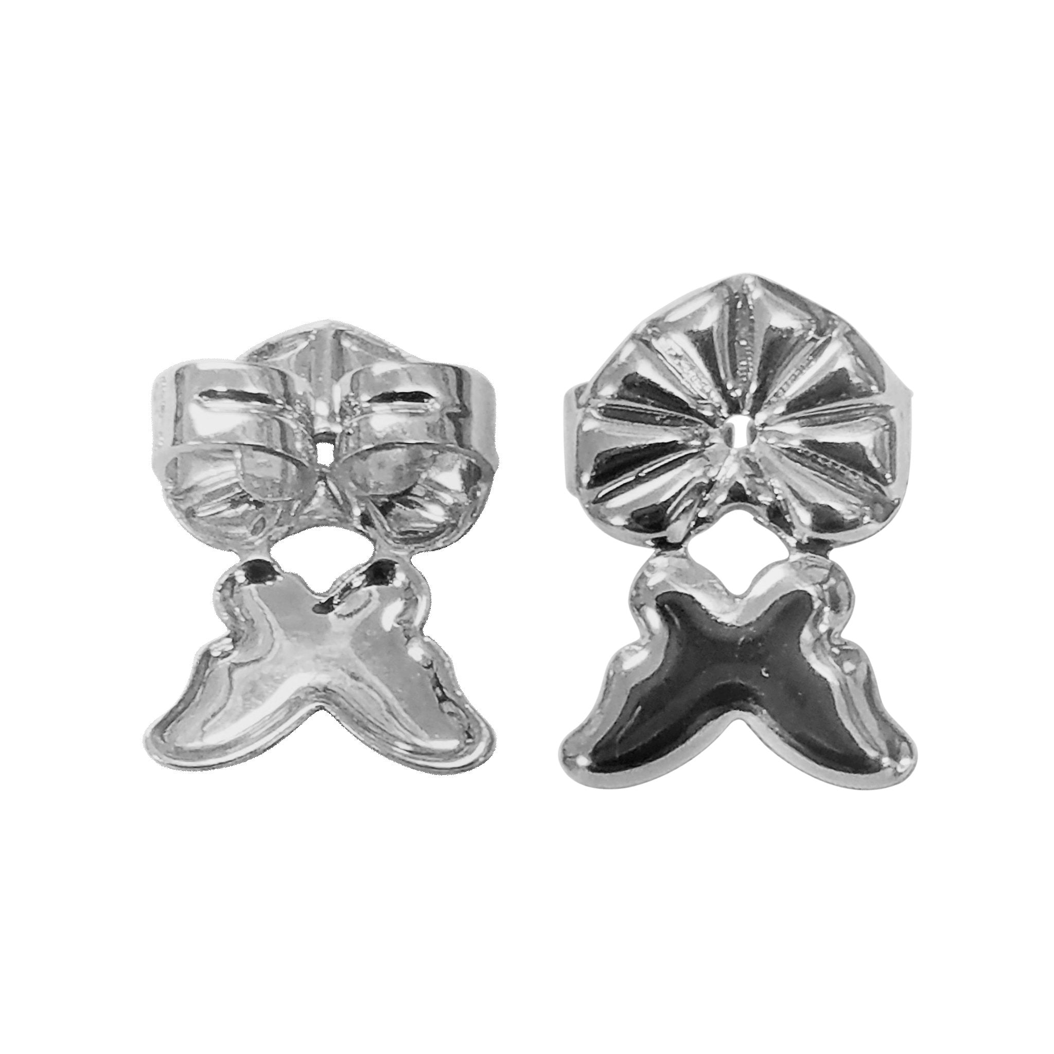Silver Overlay Butterfly Design Earring Back Wholesale handcrafted in India with polished silver overlay finish