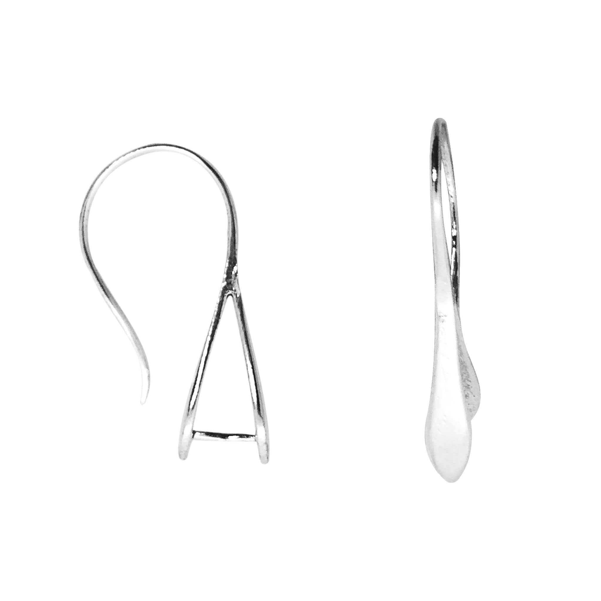 Silver Overlay Open Frame Earwire Wholesale handcrafted in India with polished silver overlay finish