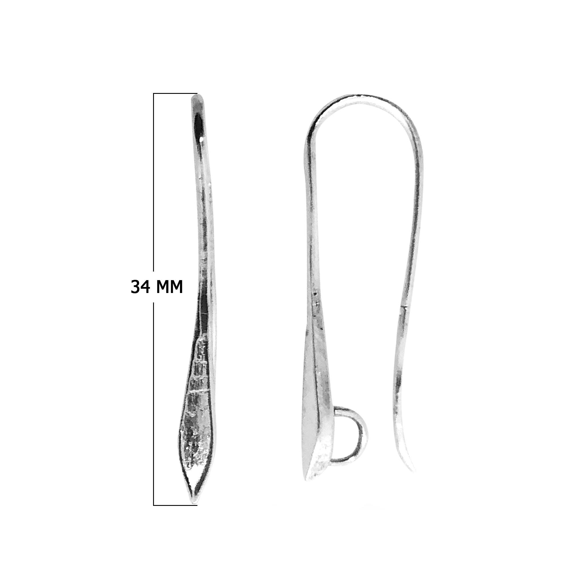 Silver Overlay Sleek Drop Earwire Wholesale handcrafted in India with polished silver overlay finish