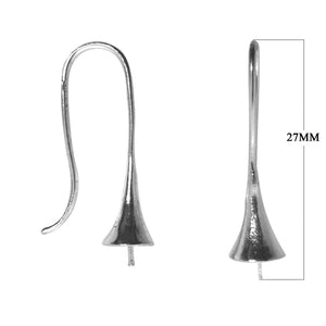 Silver Overlay Cone Shape Earwire Wholesale handcrafted in India with polished silver overlay finish