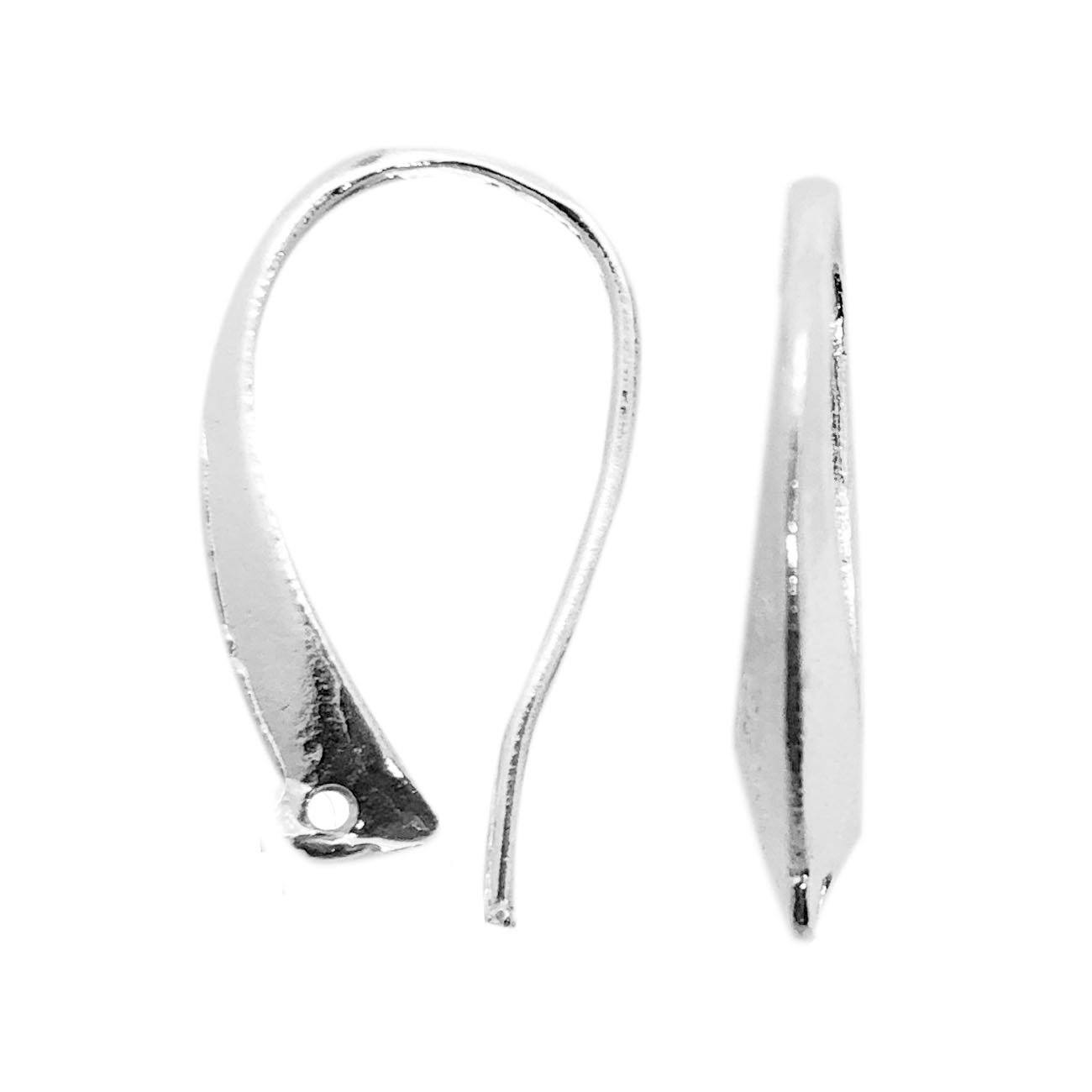 Silver Overlay Curved Edge Earwire Wholesale handcrafted in India with polished silver overlay finish
