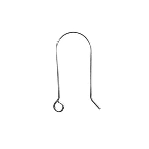 Silver overlay plain round loop earwire with polished finish