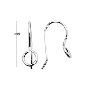 Silver overlay simple loop hook earwire with polished finish handcrafted in India