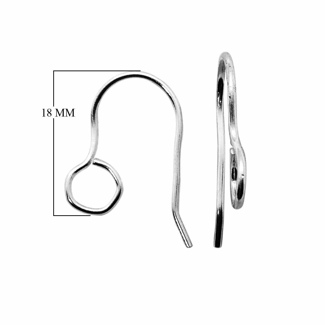 Silver overlay round front loop earwire with mirror-polished finish handcrafted in India