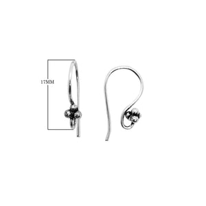 Silver overlay earwire with granulated bead design handcrafted in India