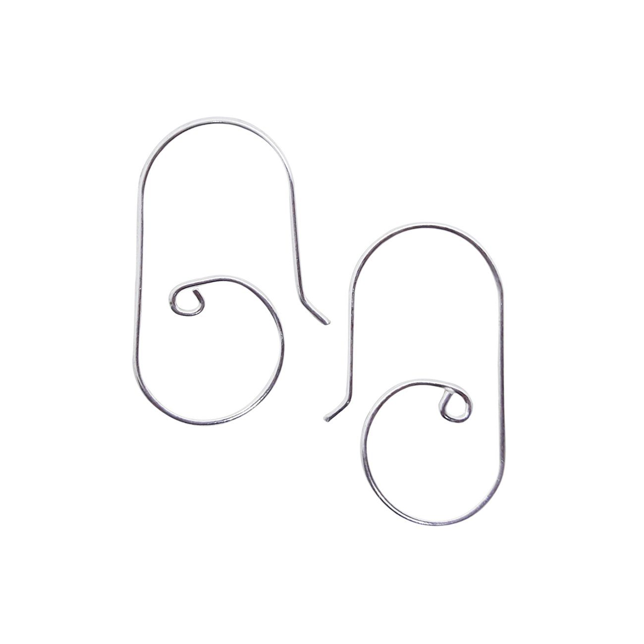 Silver overlay spiral round hook earwire with polished finish handcrafted in India