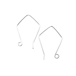 Silver overlay angular loop earwire with polished finish handcrafted in India