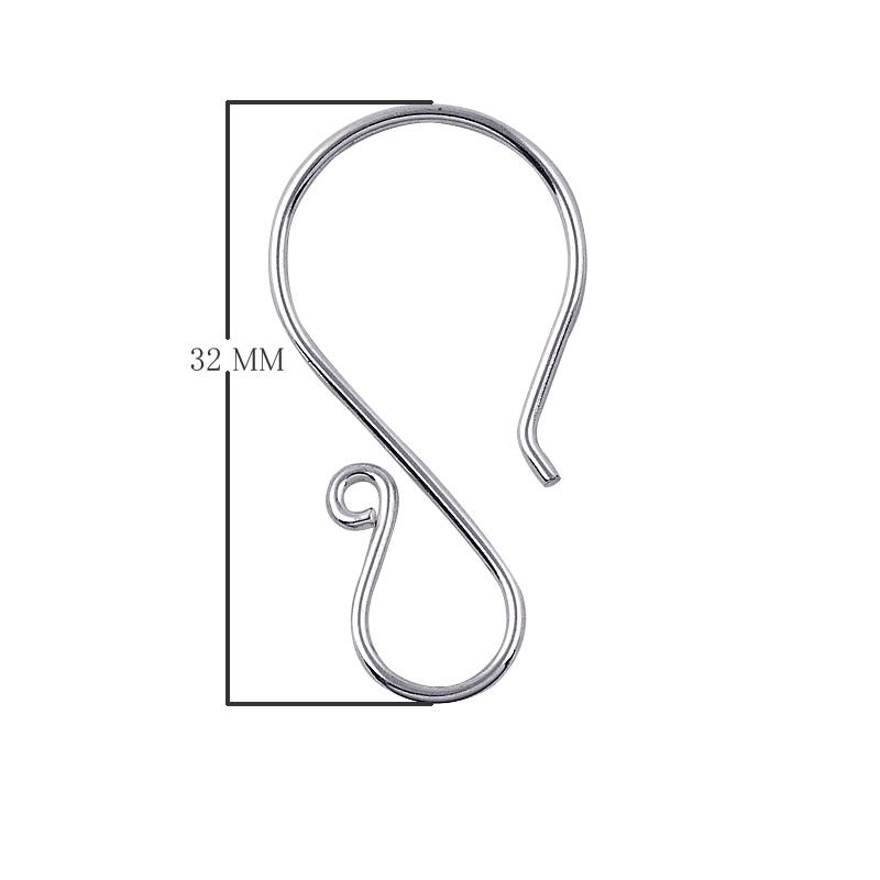 FSS-100-32MM Sterling Silver Earwire 'S' Shape These Open Hook Earrings have smooth clean lines with a modern feel Beads Bali Designs Inc 