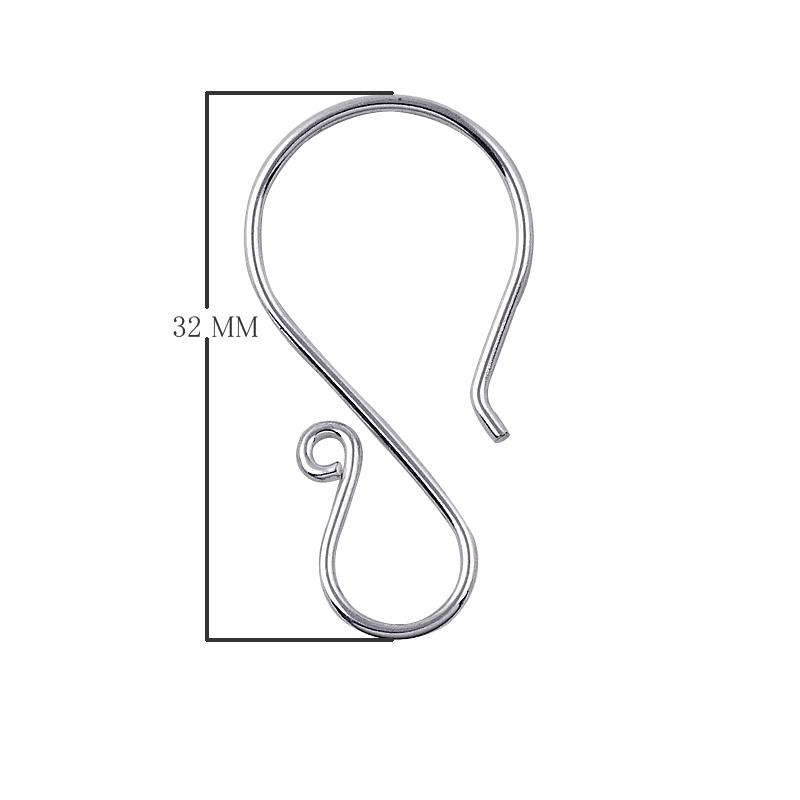 Sterling Silver Simple Hook Earwire Jewelry Component