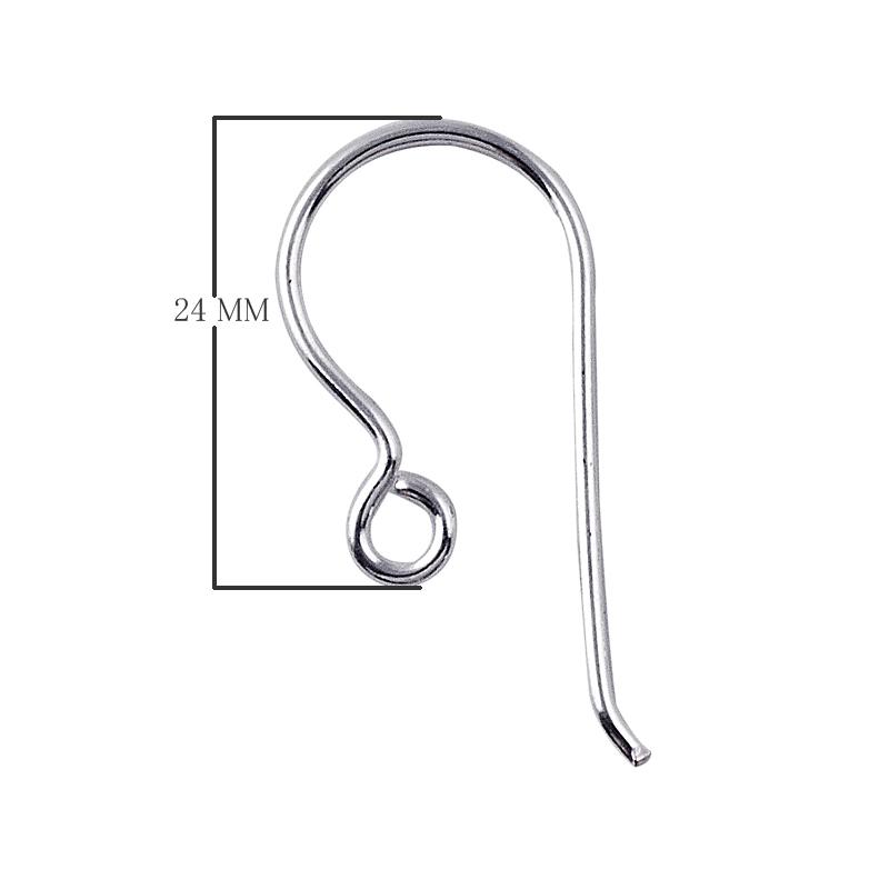 Sterling Silver Simple Loop Earwire For Jewelry Findings