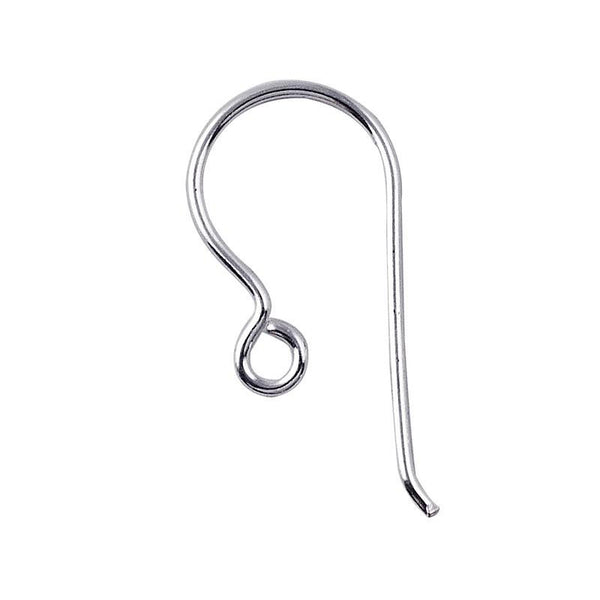 FSS-103-24MM Sterling Silver Earwire The Simple Style Fish Hook With Inside Loop Beads Bali Designs Inc 
