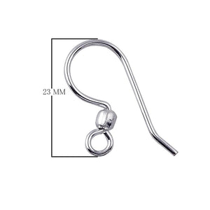 Sterling Silver Bead Hook Earwire For Jewelry Findings
