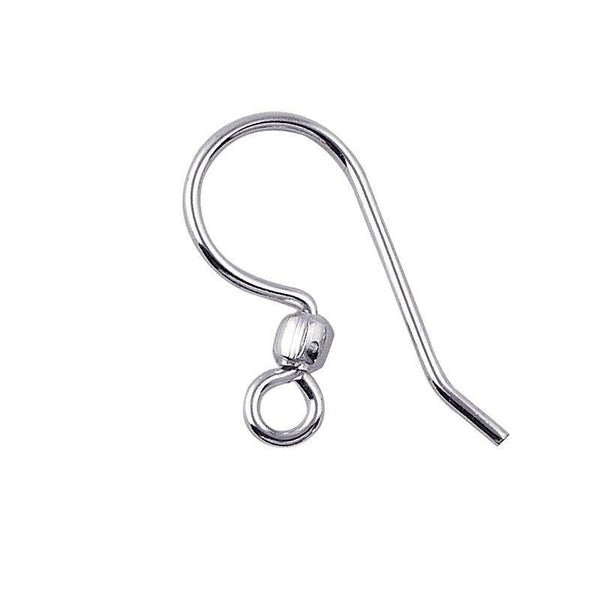 FSS-104 Sterling Silver Earwire The Simple Style Fish Hook With Inside Loop And One Ball Beads Bali Designs Inc 