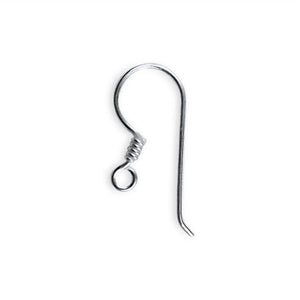 Sterling Silver Coiled Hook Earwire For Jewelry Findings
