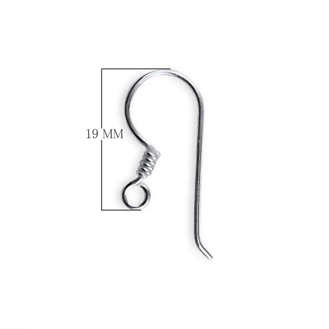 FSS-106-19MM Sterling Silver Simple Style Fish Hook Earwire With Inside Loop Beads Bali Designs Inc 