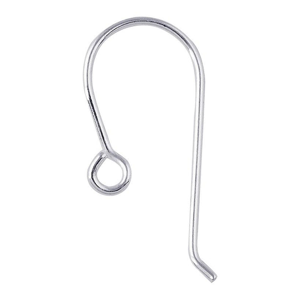 FSS-107-23MM Sterling Silver Simple Style Fish Hook Earwire With Outside Loop Beads Bali Designs Inc 