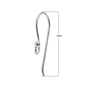 Sterling Silver Long Beaded Hook Earwire For Jewelry Findings