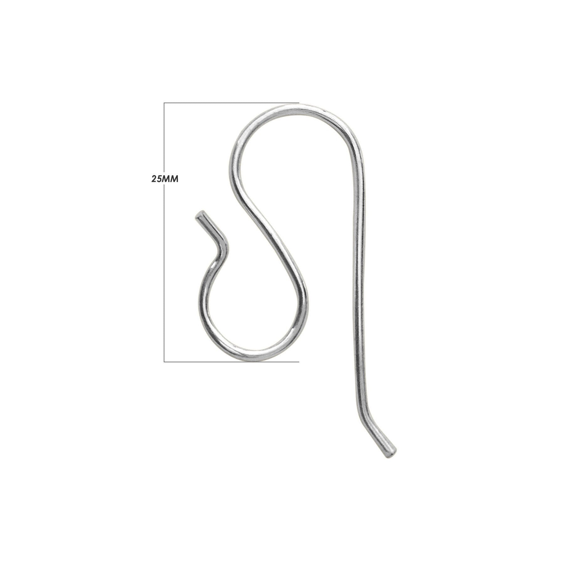 Sterling Silver Simple S Hook Earwire For Jewelry Findings