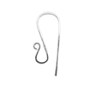 Sterling Silver Hammered Hook Earwire For Jewelry Findings