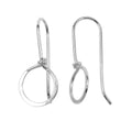Sterling Silver Round Hoop Drop Earwire For Jewelry Findings