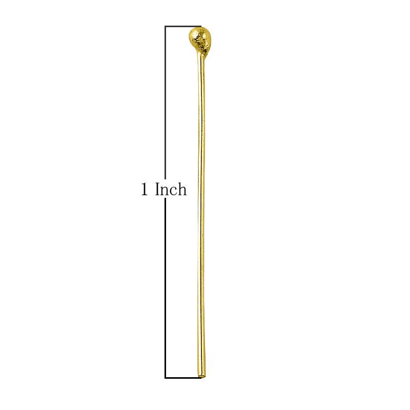 Minimalist long gold-overlay copper stick pin with rounded tip for jewelry making.