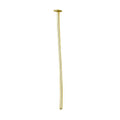 Long gold-overlay copper flat-head stick pin for jewelry making.