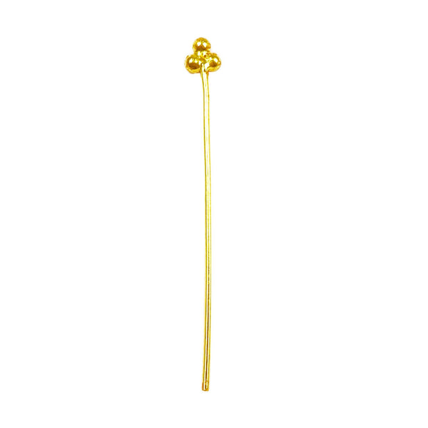 HPG-102-3" 18K Gold Overlay 22 Guage Head Pin With Granulated Tip Beads Bali Designs Inc 