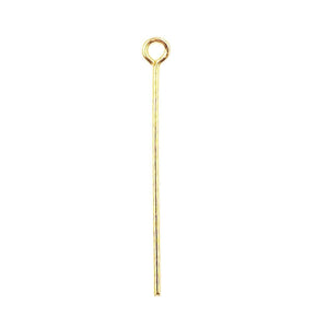 18K gold overlay over copper eye pin with polished finish.