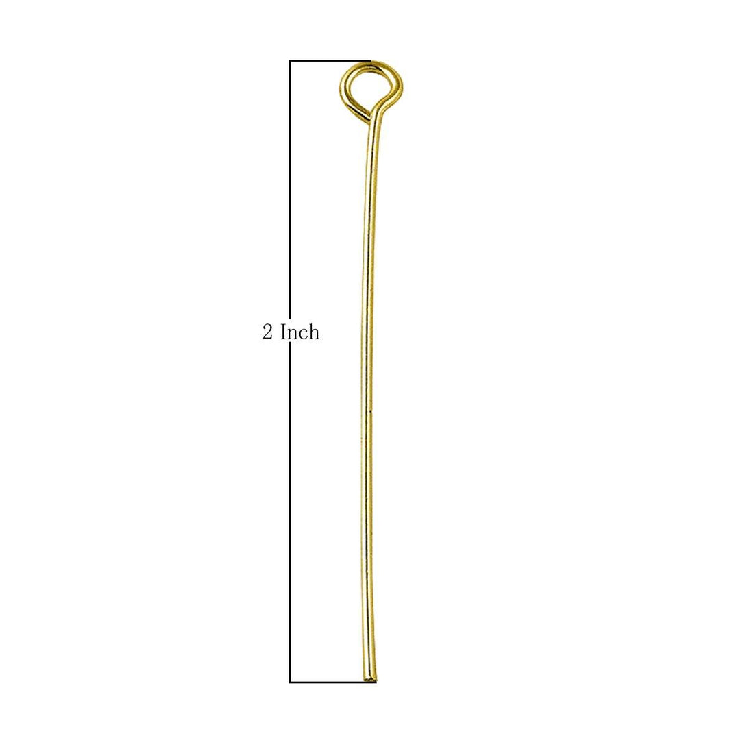 HPG-104-2" 18K Gold Overlay 22 Gauge Flexible Head Pin Or Eye Pin Beads Bali Designs Inc 