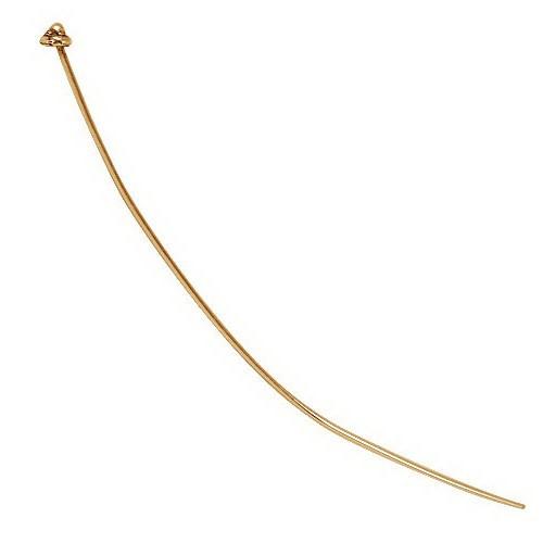 Long 18K gold overlay copper head pin with textured granulated cluster.