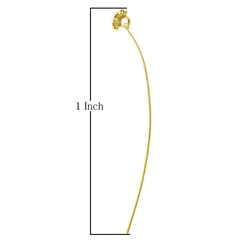 Long 18K gold overlay copper head pin with floral granulated cluster.
