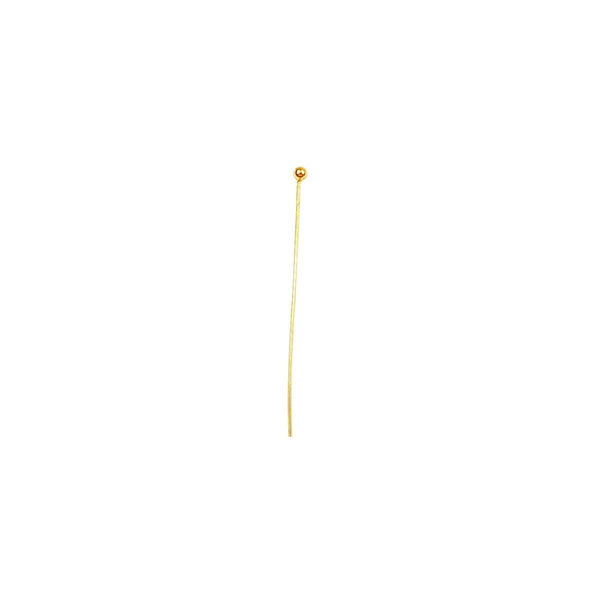 HPG-114-2''-2MM 18K Gold Overlay 22 Gauge A Wonderfully Simple and Useful Head Pin With a Ball Tip Beads Bali Designs Inc 