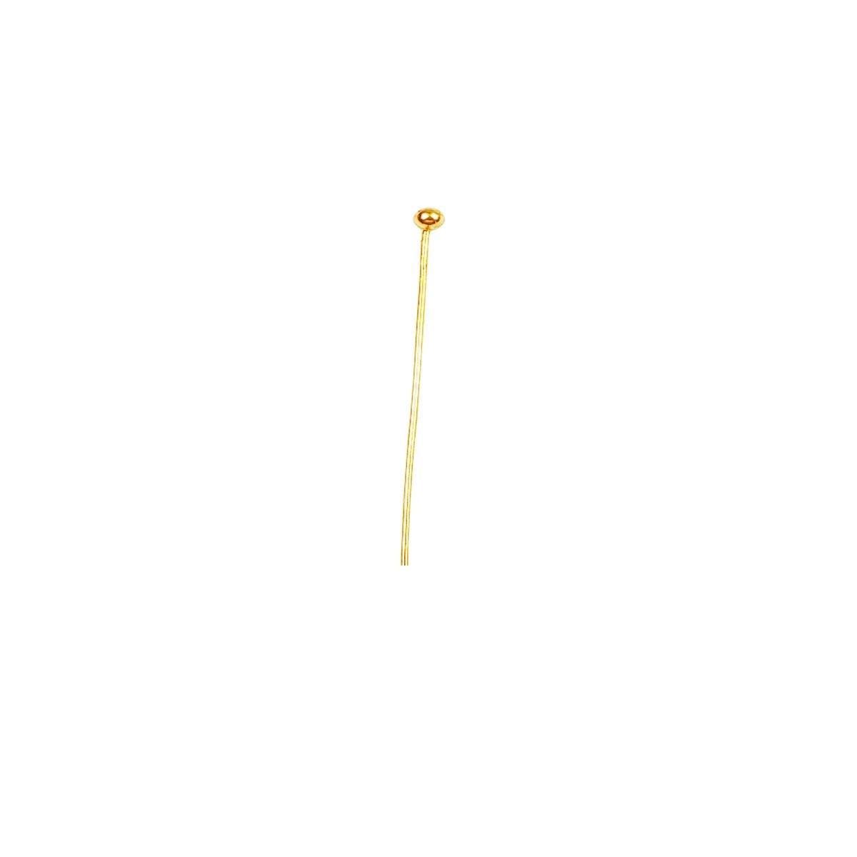 18K gold overlay copper head pin with smooth round bead top.
