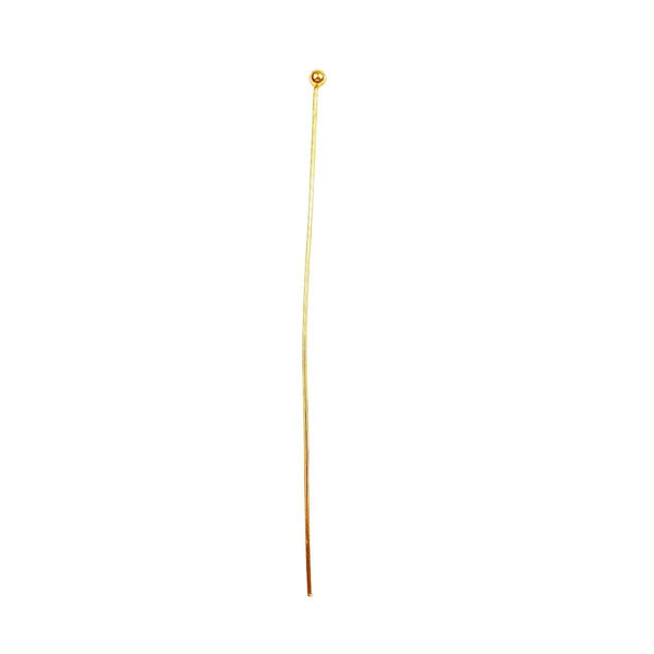 HPG-114-3''-2MM 18K Gold Overlay 22 Gauge A Wonderfully Simple and Useful Head Pin With a Ball Tip Beads Bali Designs Inc 