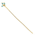 18K gold overlay copper head pin with blue crystal quartz bead cluster.