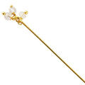18K gold overlay copper head pin with White Crystal Quartz bead cluster.