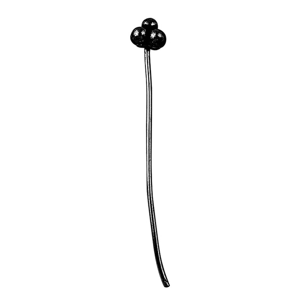 HPR-103-2" Black Rhodium Overlay 22 Guage Head Pin With Granulated Tip Beads Bali Designs Inc 