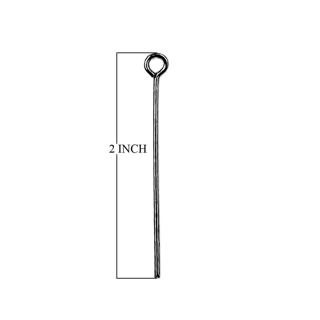 Handcrafted eye pin with black rhodium overlay over copper made in India for wholesale jewelry making.