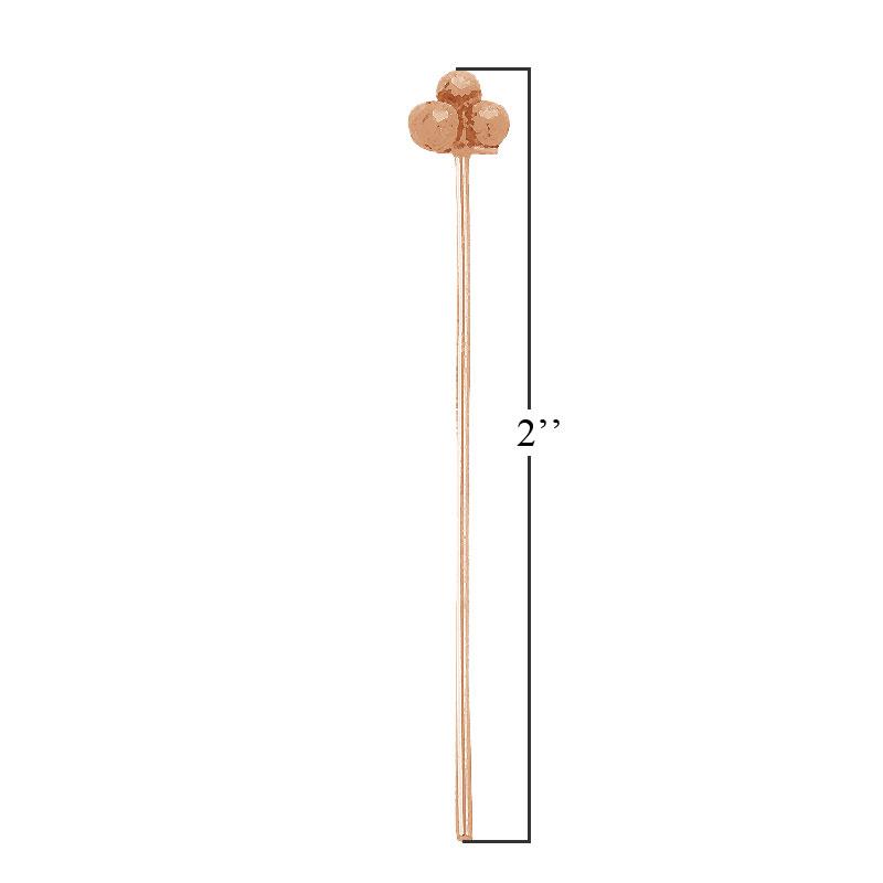 HPRG-107-2" Rose Gold Overlay 22 Guage Head Pin With Granulated Tip Beads Bali Designs Inc 